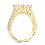 8 Prongs- Oval Moissanite Engagement Ring ( Yellow Gold )