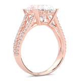 8 Prongs- Oval Moissanite Engagement Ring ( Rose Gold 14K )