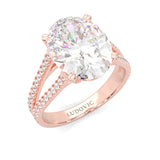 8 Prongs- Oval Moissanite Engagement Ring ( Rose Gold 14K )