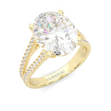 8 Prongs- Oval Moissanite Engagement Ring ( Yellow Gold )