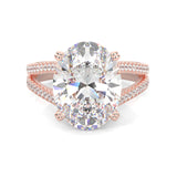 8 Prongs- Oval Moissanite Engagement Ring ( Rose Gold 14K )