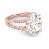 8 Prongs- Oval Moissanite Engagement Ring ( Rose Gold )