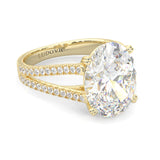 8 Prongs- Oval Moissanite Engagement Ring ( Yellow Gold )