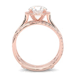 le Sautoir de Pureté Moissanite Wedding Set  (Rose 14k Solid Gold)