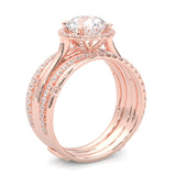 le Sautoir de Pureté Moissanite Wedding Set  (Rose 14k Solid Gold)