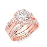 le Sautoir de Pureté Moissanite Wedding Set  (Rose 14k Solid Gold)