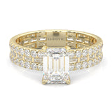 The Royal Emerald Cut Engagement Ring  ( Yellow Gold 14k)