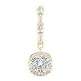 Cushion Cut Moissanite Earrings Yellow Gold 14k