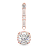 Cushion Cut Moissanite Earrings Rose Gold 14k