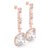 Cushion Cut Moissanite Earrings Rose Gold 14k