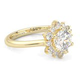 The Starburst Stream Solitaire Engagement Ring  ( Yellow Gold 14k)