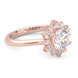 The Starburst Stream Solitaire Engagement Ring ( Rose Gold 14k)