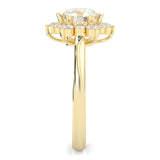 The Starburst Stream Solitaire Engagement Ring  ( Yellow Gold 14k)