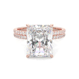Ludovic Concealed Crown Wedding Set Radiant Cut (14k Solid Rose Gold)