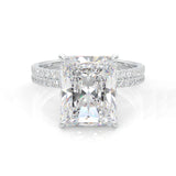 Ludovic Concealed Crown Wedding Set Radiant Cut (14k Solid Gold)