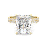 Ludovic Concealed Crown Wedding Set Radiant Cut (14k Solid Yellow Gold)
