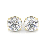 The Pure Seal Moissanite Earrings (Yellow Gold )