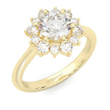 The Starburst Stream Solitaire Engagement Ring  ( Yellow Gold 14k)