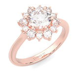 The Starburst Stream Solitaire Engagement Ring ( Rose Gold 14k)