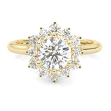 The Starburst Stream Solitaire Engagement Ring  ( Yellow Gold 14k)