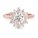 The Starburst Stream Solitaire Engagement Ring ( Rose Gold 14k)