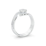 Ludovic Étreinte Wedding Set (Platinum-Plated Silver)