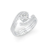 Ludovic Étreinte Wedding Set (Platinum-Plated Silver)