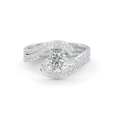 Ludovic Étreinte Wedding Set (Platinum-Plated Silver)