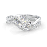 Serene Twist Moissanite Wedding Set (Marquise Cut)