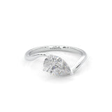 Serene Twist Moissanite Wedding Set (Platinum-Plated Silver)