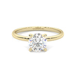 The Classic Moissanite Engagement Ring ( Yellow Gold )