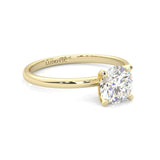 The Classic Moissanite Engagement Ring ( Yellow Gold )