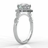 The Antique Halo Moissanite Wedding Set