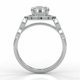 The Antique Halo Moissanite Wedding Set