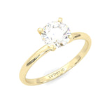 The Classic Moissanite Engagement Ring ( Yellow Gold )