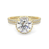 The Luminous Halo Moissanite Wedding Set ( Yellow Gold )