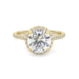 The Luminous Halo Moissanite Wedding Set ( Yellow Gold )