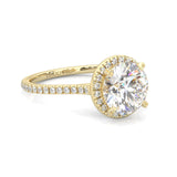 The Luminous Halo Moissanite Engagement Ring ( Yellow Gold )