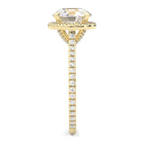 The Luminous Halo Moissanite Engagement Ring ( Yellow Gold )