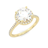 The Luminous Halo Moissanite Wedding Set ( Yellow Gold )