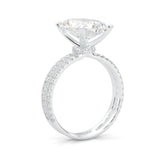 Radiant Hidden Halo Dual Band Moissanite Engagement Ring (14k Solid Gold)