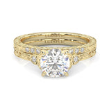 The Vintage Lunar Moissanite Wedding Set ( Yellow Gold )