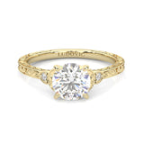 The Vintage Lunar Moissanite Wedding Set ( Yellow Gold )