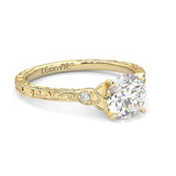 The Vintage Lunar Moissanite Wedding Set ( Yellow Gold )