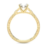 The Vintage Lunar Moissanite Wedding Set ( Yellow Gold )