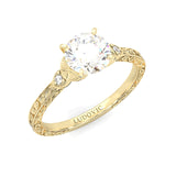 The Vintage Lunar Moissanite Wedding Set ( Yellow Gold )