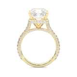 Starlight Halo Moissanite Engagement Ring Yellow Gold