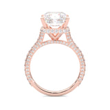 Starlight Halo Moissanite Engagement Ring Rose Gold