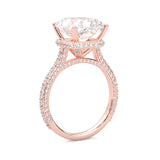 Starlight Halo Moissanite Engagement Ring Rose Gold