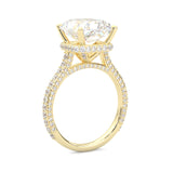 Starlight Halo Moissanite Engagement Ring Yellow Gold